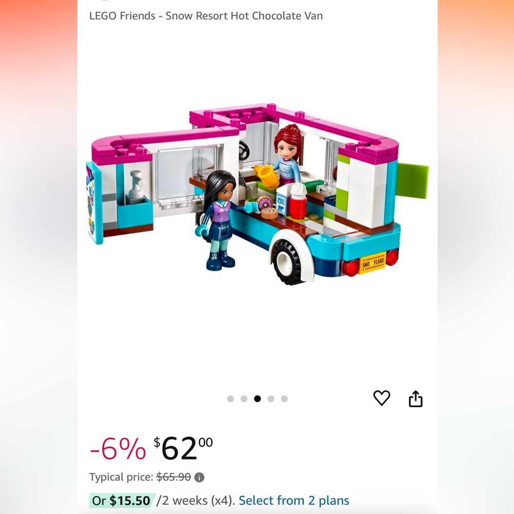 Lego Friends Snow Resort Hot Chocolate Van Set - Complete Retired